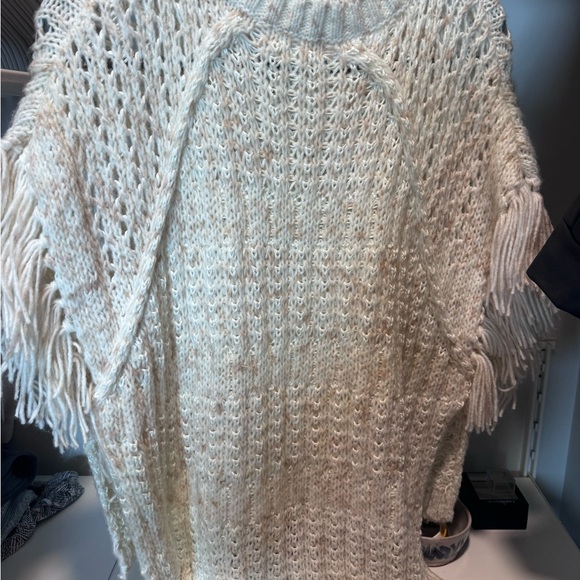 Universal Thread Cream Open-Knit Fringe Sweater - Picture 4 of 4